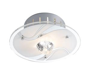 Plafonnier Plafonnier cristal Lampe design métal, verre miroir, cristaux de verre, verre 1x G9, D 18 cm