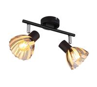 Plafonnier plafonnier cuisine éclairage chrome verre satiné orientable 2 flammes