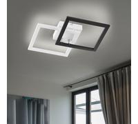 Plafonnier Plafonnier De Chambre Noir Blanc Carré LED L 48 Cm
