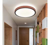 Plafonnier CCT plafonnier rond lampe de salon marron Plafonnier LED, aluminium, métal, acrylique, 1x LED 12 watts 637 lumen blanc chaud/blanc froid, D 30 cm