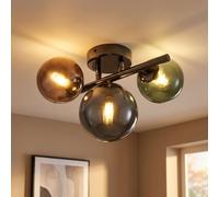Plafonnier Luminaire de Salon Boule en Verre 3 à Flammes LED L 28,5 CM