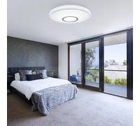 Plafonnier plafonnier lampe de couloir lampe de salon lampe de chambre, acrylique chrome métal blanc CCT, LED 16W 1300Lm 2700K, 4200K, 6500K, D 40 cm