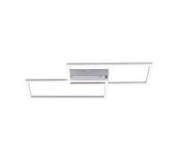 Plafonnier Plafonnier design lampe chambre à coucher télécommande dimmable veilleuse contrôle CCT, métal blanc mat, 1x LED 27 Watt 3100lm blanc chaud-lumière du jour, LxlxH 60,5x32,5x6,5 cm