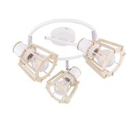 Plafonnier plafonnier en bois lampe de salon lampe de chambre lampe de couloir, métal, spots mobiles à 3 lampes E27, DxH 28x18 cm