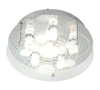 Plafonnier plafonnier en verre satiné 6 flammes plafonnier de salon, 6x douilles GU10, DxH 33x12,5 cm