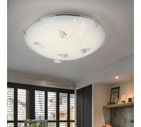 Plafonnier plafonnier lampe de salle à manger lampe de salon LED lampe design avec cristaux et lignes, verre métal, 1x LED 8 watts 640 lumens blanc chaud, D 25 cm