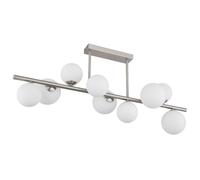 Plafonnier plafonnier lampe de salle à manger LED métal verre opale 9 lampes