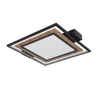 Plafonnier plafonnier lampe de salon 3 niveaux aspect bois LED lampe de salle à manger