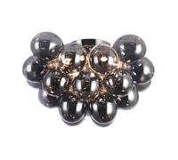 Plafonnier plafonnier lampe de salon 8 lampes verre fumée cognac H 29,5 cm