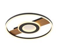Plafonnier plafonnier lampe de salon aspect bois cristaux LED D 40,5 cm