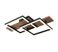 Plafonnier plafonnier lampe de salon aspect bois design noir LED L 44 cm