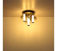 Plafonnier plafonnier lampe de salon boule verre noir fumée LED H 29,5 cm