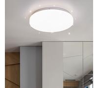 Plafonnier plafonnier lampe de salon lampe de cuisine, effet étoile circuit CCT (3000K - 4000K - 6400K), métal plastique, blanc, DxH 25,5 x 5,5 cm