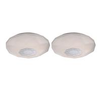 Plafonnier plafonnier lampe de salon lampe de salle à manger lampe de chambre, décor miroir blanc, 1x LED 21W 1830Lm blanc neutre, DxH 40x10,5cm