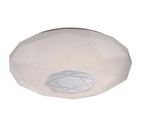 Plafonnier plafonnier lampe de salon lampe de salle à manger lampe de chambre, décor miroir blanc, 1x LED 21W 1830Lm blanc neutre, DxH 40x10,5cm