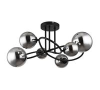 Plafonnier plafonnier lampe de salon LED métal verre couleur fumée D 60 cm