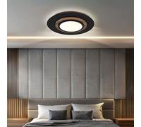 Plafonnier plafonnier lampe de salon rétro-éclairage aspect bois noir LED D 48cm