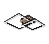 Lampe De Plafond Lampe En Bois Mobile MDF Métal Noir Opale LED L 42Cm