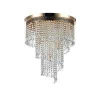 Plafonnier plafonnier lampe en cristal lampe de salon métal doré E14