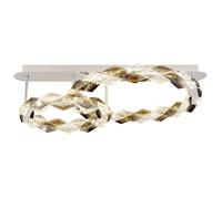 Plafonnier plafonnier lampe en cristal LED lumière de salon fumée claire L 80 cm