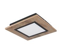 Plafonnier plafonnier LED lampe de salon noir aspect bois mat 30x30 cm