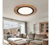 Plafonnier plafonnier LED lampe de salon noir aspect bois mat D 40 cm