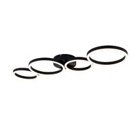 Plafonnier Plafonnier LED Salon LED noir en forme d'anneau, métal plastique, 1x 35W 1350lm 3000K, LxlxH 88,5x33x6,5 cm