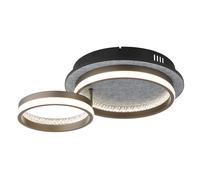 Plafonnier Plafonnier LED Salon noir Mémoire Veilleuse, aluminium, métal, 1x LED 30 W 1200lm blanc chaud/blanc froid, L 47,2 cm