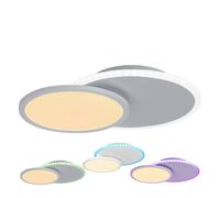 Plafonnier Plafonnier LED Télécommande dimmable changement de couleur Backlight Commutation CCT, métal, 18W 2000lm 2700-5000K, LxlxH 45x33x7,5 cm
