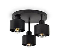 Plafonnier plafonnier noir à 3 lampes 3 x E27 230V design rétro | 382-e3 Skandi (noir)
