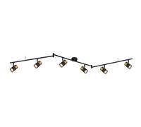 Plafonnier plafonnier noir-cuivre spot en aluminium orientable à 6 lampes
