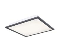 Plafonnier plafonnier plafonnier plafonnier design plafonnier salon, carré blanc opale graphite, 1x LED 12 watt 800 lumens blanc chaud, HxLxP 6x30x30 cm