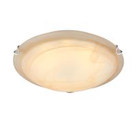 Plafonnier plafonnier rond en métal avec abat-jour en verre, 1x LED 12 watts blanc chaud 967 lumens, 30x10cm rond, salon, salle à manger, chambre