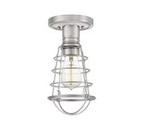Plafonnier plafonnier salon acier nickel 1 ampoule design cage