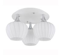 Plafonnier plafonnier salon E27 3 lampes verre blanc chromé