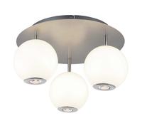 Plafonnier plafonnier salon gris clair opale 3 ampoules CCT LED D 42 cm