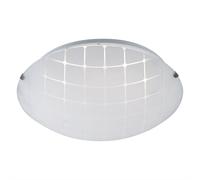 Plafonnier plafonnier salon lampe de couloir lampe de chambre, verre chromé opale, LED 8W 600Lm blanc chaud, DxH 25x7,5cm