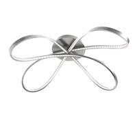 Plafonnier plafonnier salon lampe salle à manger lampe couloir, métal nickel mat, 1x LED 21W 1512Lm blanc chaud, LxPxH 75x65x23cm