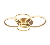 Plafonnier plafonnier salon LED anneaux couleur champagne L 110 cm