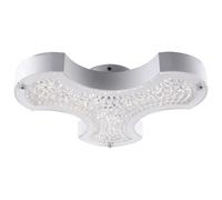 Plafonnier Lumière pour Salle à Manger Blanc LED Cuisine Cristaux L 37cm