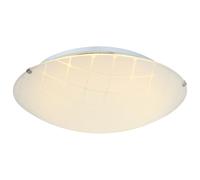 Plafonnier plafonnier salon lumière salle à manger lampe, salon chrome verre opale, LED 12W 900Lm blanc neutre, DxH 30x10cm