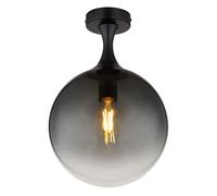 Plafonnier plafonnier salon lumière verre fumé chambre lampe H 37,5cm