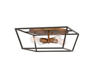 Plafonnier plafonnier salon luminaire industriel 4 ampoules bronze laiton