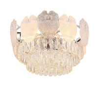 Plafonnier plafonnier salon métal chromé cristaux K5 8 ampoules