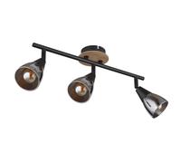 Plafonnier Lampe De Salle À Manger Plafonnier Noir 3 Flammes Verre Fumé E14