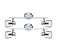 Plafonnier plafonnier spot lampe spot lampe de salon lampe de couloir, spots mobiles, chrome clair, 2x LED 4W 250Lm blanc chaud, LxPxH 38x8x16cm, lot de 2