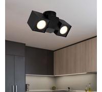 Plafonnier plafonnier spot orientable métal noir 2 lampes
