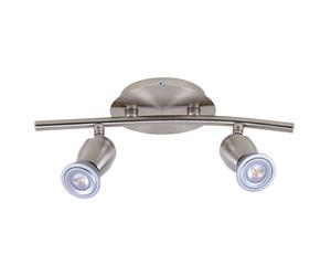 Plafonnier Plafonnier Spot Spot Spotlight Lampe de salon, spots à 2 flammes mobiles, chrome mat, 2x LED 4W 230Lm blanc chaud, LxH 32,6x9,9cm
