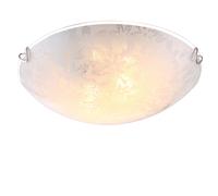 Plafonnier plafonnier verre opale blanc rond décor floral 30 cm salon