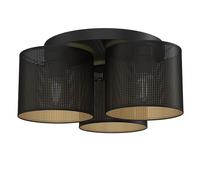 Plafonnier Plastique Métal or Noir Salon Ø45 CM Deckenleuchte Rond